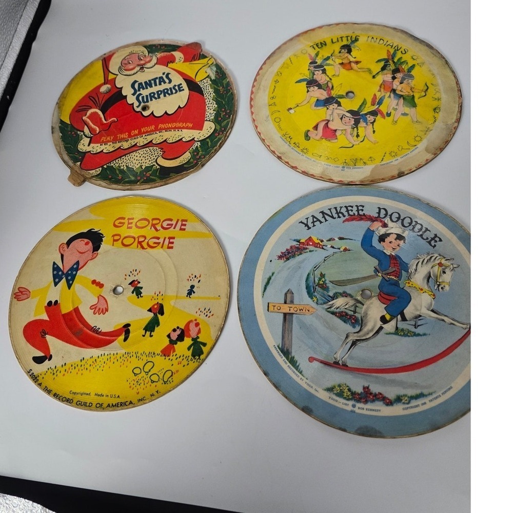 Vtg 40's or 50's Cardboard children's records Untested